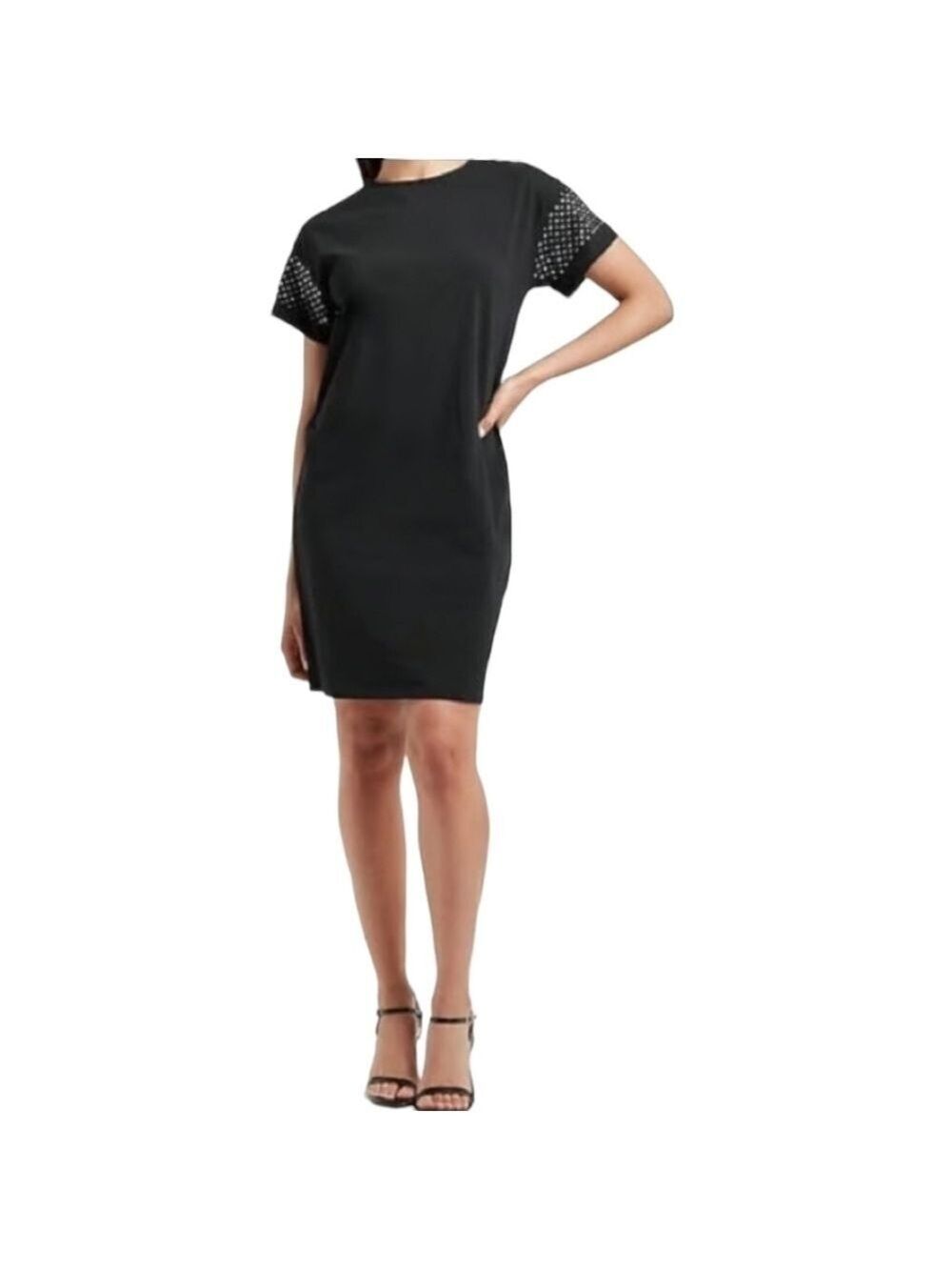 Express Black Shirt  Dress with Studded Sleeves